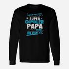 Super Cooler Papa Schwarzes Langarmshirts, Lustiges Oberteil für Vatertag