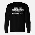 Vertriebsassistentin Superkraft Schwarzes Langarmshirts, Berufs-Tee