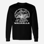 Viking Walhalla-Krieger Schwarzes Langarmshirts mit Motto