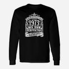 Vintage 1973 Perfektion Reife Herren Langarmshirts, Retro Geburtstags-Langarmshirts