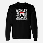 Wohlen Adler Wappen Herren Langarmshirts, Grafik Design in Schwarz