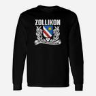 Zollikon Grafik Langarmshirts mit Spruch, Stern-Motiv, Schwarz