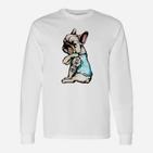 Hipster Bulldog Langarmshirts, Stylisches Outfit für Hundeliebhaber