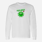 Lustiges Comic Virus Langarmshirts Leck mich, Unisex Weiß