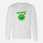 Lustiges Virus-Motiv Langarmshirts Leck mich am ZIP!, Herren Weiß