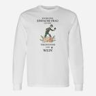 Tischtennis und Wein Liebhaber Damen-Langarmshirts, Sport und Genuss Tee