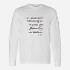 Weißes Langarmshirts Realist, große Liebe & Weihnachtsmann Spruch