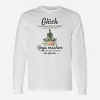 Yoga-Langarmshirts Glück durch Yoga für Enthusiasten, Weißes Unisex Design