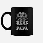 Mein Herz Gehört Papa Schwarzes Herren Tassen, Vatertag Humor Spruch Tee