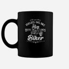 Schwarzes Biker-Tassen Vergiss das Bike, reite den Biker, Motorrad Design