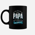Schwarzes Vatertags-Tassen PAPA - und immer da! für Väter