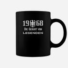 1968 Geburt von Legenden Tassen, Schwarzes Retro Geburtstags-Tassen mit Lorbeerkranz