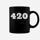 420 Aufdruck Schwarzes Tassen, Mode für Freizeit