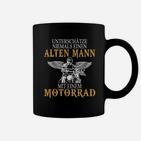 Alten Mann Motorrad Spruch Tassen, Schwarzes Biker-Tee