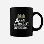 Bier-Spruch Herren Tassen Schwarz, Lustiges 6er Tragerl Design