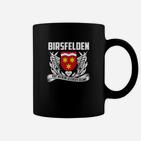 Birsfelden Wappen & Flügel Design Herren Tassen in Schwarz