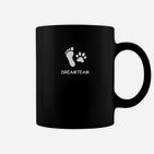 Dreamteam Schwarzes Tassen mit Fuß- & Pfotenabdruck für Tierfreunde