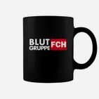 FCH Blutgruppe Fan Tassen, Schwarz mit Aufdruck