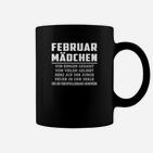 Februar Mädchen Schwarzes Damen-Tassen, Geburtstags Design