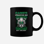 Gamer-Apokalypse Tassen, Schwarzes mit Spruch & Totenkopf-Design