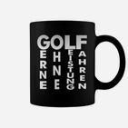 Golf Erfahrung Schwarzes Tassen, Vertikaler Schriftzug Design