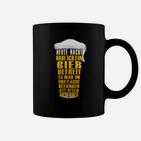 Humorvolles Bierfreunde Tassen Bier befreit Spruch, Schwarz