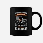 Humorvolles E-Bike Tassen Alte Frau Power, Lustiges Radfahrer Tassen