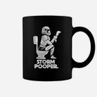 Humorvolles Herren Tassen Storm Pooper, Lustiges Schwarz Tee