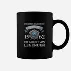 Jahrgang 1962 Legenden Geburtstag Tassen, Retro Look für Männer