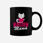 Katzen Mama Tassen für Damen mit Herz & Kätzchen Motiv
