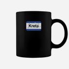 Kreta-Kennzeichen Design Schwarz Tassen, Modisches Tee für Reiseliebhaber