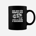 Motorrad-Enthusiasten Tassen Tempo 100 in <4 Sek., Schwarzes Herrenshirt