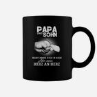 Papa und Sohn Herz an Herz Tassen, Familienbindung Tee