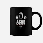 Schwarzes ACAB-Tassen mit Handzeichen-Design, Streetwear für Proteste
