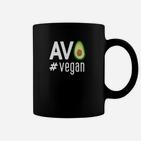 Schwarzes Avocado Vegan Statement Tassen, Modisches Bio Tee