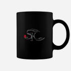 Schwarzes K-Design Tassen mit rotem Akzent, Stilvolles Herrenmode