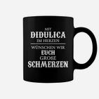 Schwarzes Tassen Didulica im Herzen für Fans, Spruch Design