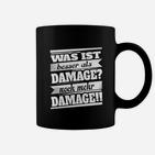 Schwarzes Tassen Mehr DAMAGE Aufdruck, Lustiges Gamer Tee