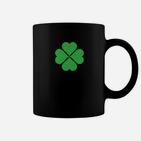 Schwarzes Tassen mit Kleeblatt-Muster, Irisches Glückssymbol
