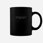 Schwarzes Tassen mit 'STRAIGHT'-Aufdruck, Stilvolles Design