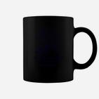 Schwarzes Unisex Tassen mit blauem Textdesign, Stilvolles Casual Tee
