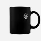Schwarzes Unisex Tassen mit Weißem Logo-Druck, Stilvolles Design-Tassen
