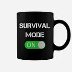 Survival Mode On Grafik-Tassen in Schwarz, Outdoor Abenteuer Tee