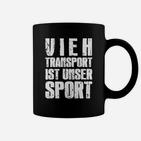 Viehtransport ist Unser Sport Herren Tassen, Lässiges Statement in Schwarz