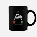 Zug-Motiv Schwarzes Tassen, Lustiges Telefon-Witz Tee