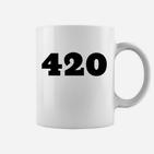 420-Aufdruck Tassen für Herren, Kurzarm Unisex in Weiß