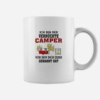 Lustiges Camping Tassen: Verrückter Camper Warnung Spruch