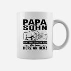 Papa und Sohn Faustgruß Tassen, Väterliche Liebe Design