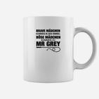Weißes Tassen mit Spruch für böse Mädchen, Mr Grey Fans