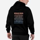 Bonus Papa Schwarz Hoodie, Aufdruck für Stiefväter